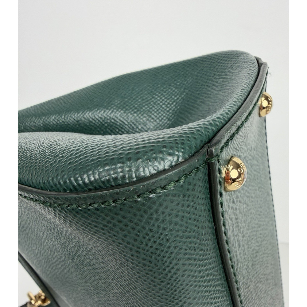 Dolce & Gabbana Sicily Handbag Medium in Green Dauphine Calfskin Leather S14 - Picture 7 of 16